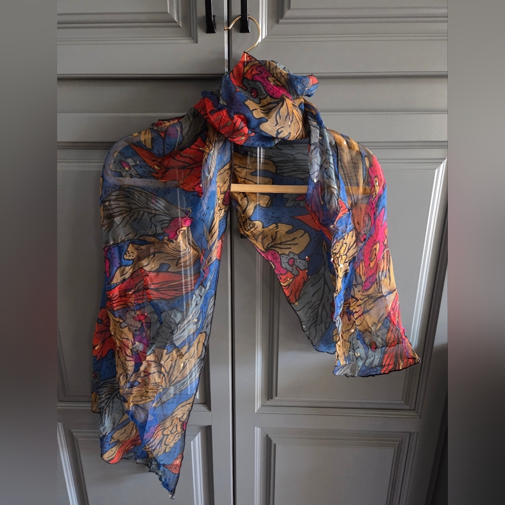 Lauren Liz Scarf Of Floral Multicolor